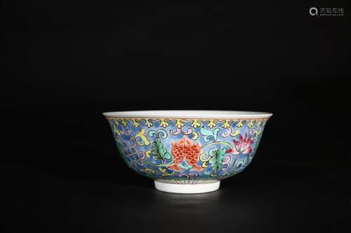 Chinese Qianlong mark famille rose porcelain bowl, Qianlong mark