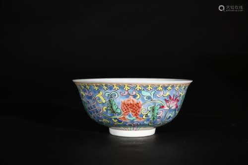 Chinese Qianlong mark famille rose porcelain bowl, Qianlong mark