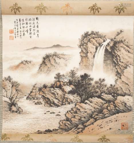 A CHINESE PAINTING OF LANDSCAPE MOTIF, AFTER HUANG JUNBI