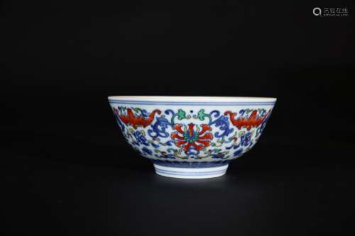Chinese Yongzheng mark doucai bowl, Yongzheng mark