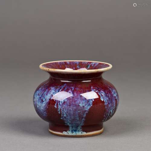 A FLAMBE-GLAZED PORCELAIN VASE