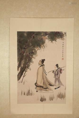 Chinese portait painting,Fu baoshi(1904-1965)