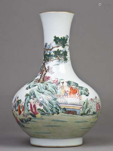 A 'HUNDRED IMMORTAL' PORCELAIN VASE