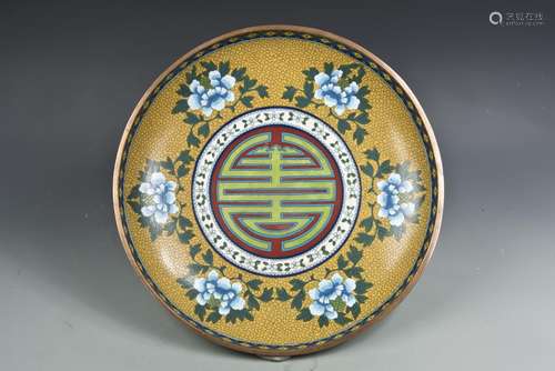 A CHINESE CLOISONNÉ PLATE