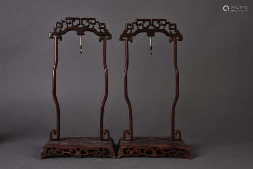 A PAIR OF HARDWOOD HANGER