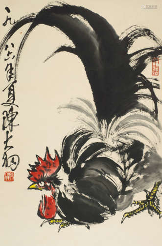 陈大羽（1912～2001） 1986年作 大吉图 立轴 设色纸本