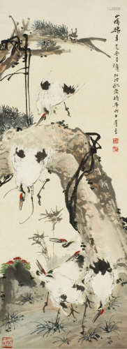 张聿光（1885～1968） 松鹤图 立轴 设色纸本