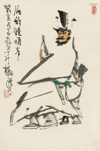 张桂铭（1939～2014） 丁卯（1987年）作 醉酒钟馗 镜心 设色纸本