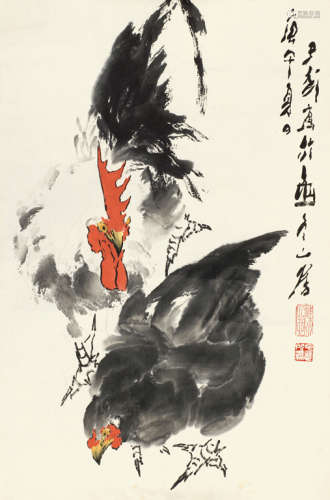 王子武（b.1936） 庚午（1990年）作 大吉图 镜心 设色纸本
