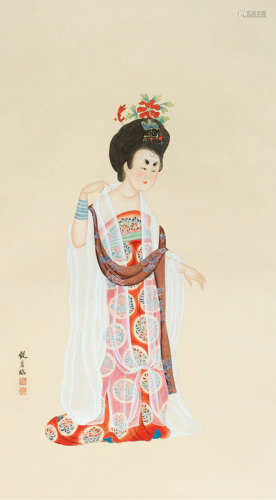 俞致贞（1915～1995） 临敦煌人物 镜心 设色纸本