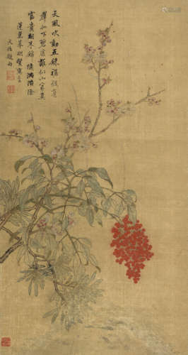 潘恭寿（1741～1794） 花卉 立轴 设色绢本
