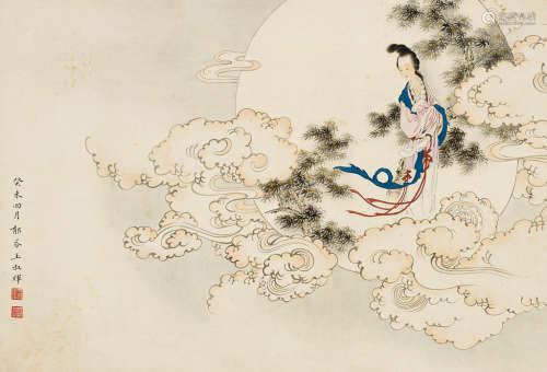 王叔晖（1912～1985） 癸未（1943年）作 嫦娥 镜心 设色纸本