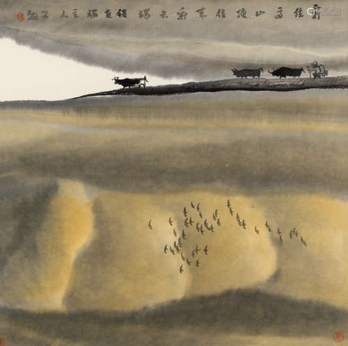 贾又福（b.1942） 山水 镜框 设色纸本