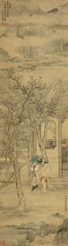 费丹旭（1802～1850） 庚寅（1830年）作 人马图 立轴 设色纸本