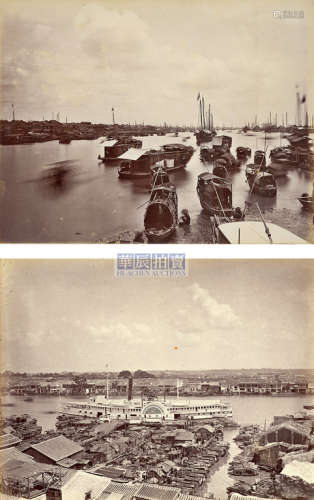 阿芳 1880s 广州地区各式船舶蛋白照片（3张）
