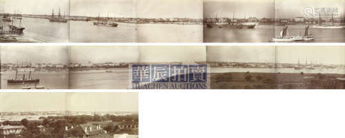 1884-1890年 公泰照相馆 清末上海外滩全景十二联张