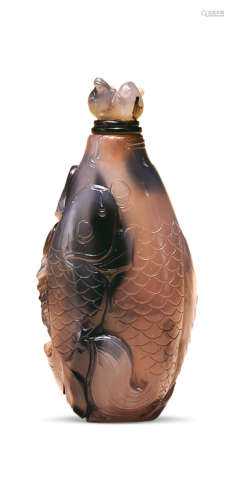 18-19世纪 玛瑙鱼形鼻烟壶
