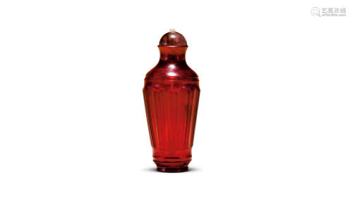18-19世纪 红玻璃鼻烟壶