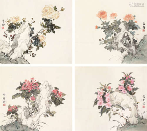 宋美龄 宋霭龄（1898～2003） 温润雅致 立轴 纸本设色