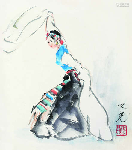 杨之光（1930～2016） 美丽的姑娘 镜心 纸本设色
