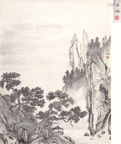 陈少梅（1909～1954） 松山闲逸图 立轴 纸本水墨