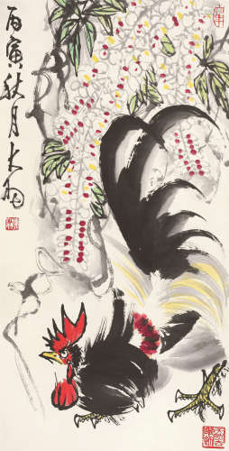 陈大羽（1912～2001） 1986年作 大吉图 立轴 纸本设色