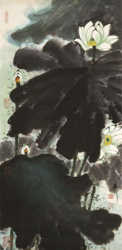 谢稚柳（1910～1997） 夏荷图 镜心 设色纸本