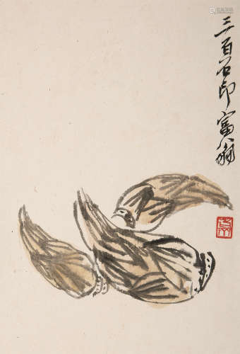 齐白石（1864～1957） 冬笋图 镜心 设色纸本