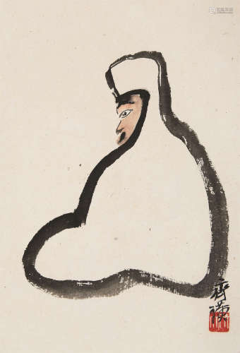 齐白石（1864～1957） 达摩图 镜心 设色纸本