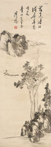溥儒（1896～1963） 江浦泛舟 立轴 水墨纸本