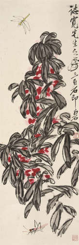 齐白石（1864～1957） 花卉草虫 镜心 设色纸本