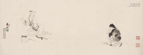 徐操（1899～1961） 1940年作 索绹图 横批 水墨纸本