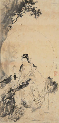 溥儒（1896～1963） 观音 镜心 水墨纸本