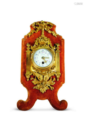 约1900年作 法国 路易十六风格 铜鎏金小台钟 Leroy制