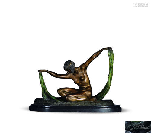 Colinet 约1920年作 法国 装饰艺术风格 青铜人物雕塑“伊西斯”Colinet作品