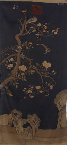 EXQUISITE CHINESE SILK KESI (K'o'ssu) PANEL