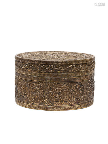 清 銅鎏金香盒