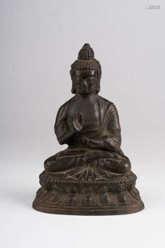 Chinese Art A bronze figure of Amoghasiddhi China, early 19th century