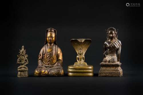 Chinese Art Four bronze figures Various periods