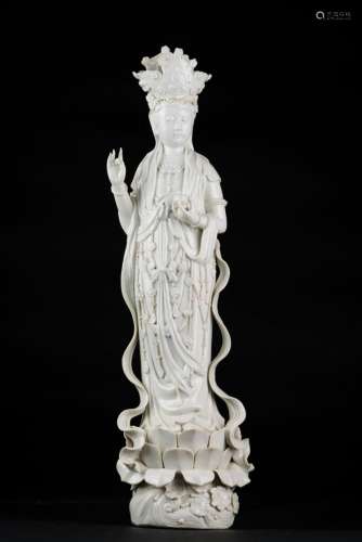 Chinese Art A Blanc de Chine porcelain figure of Guanyin China, Qing dynasty, 19th century