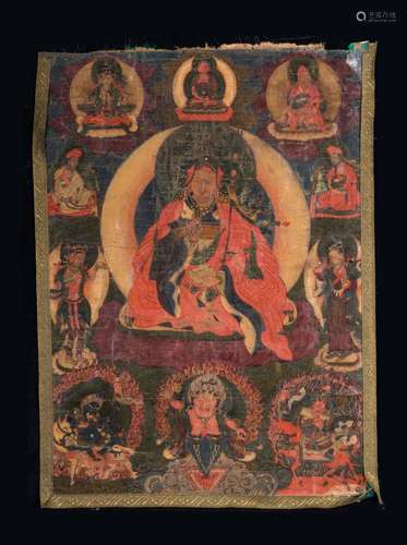 Himalayan Art A thangka depicting Padmasambhava Bhutan, 18th-19th century