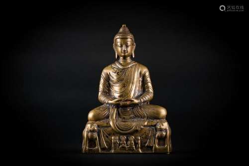 Chinese Art A bronze figure of seated Buddha Northern India, 20th century or earlier