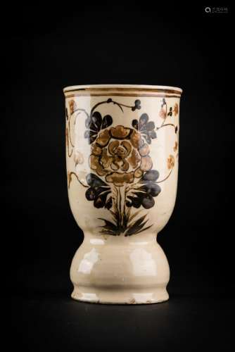 Chinese Art A high footed Chizou pottery vase decorated with flowers China, Song dynasty