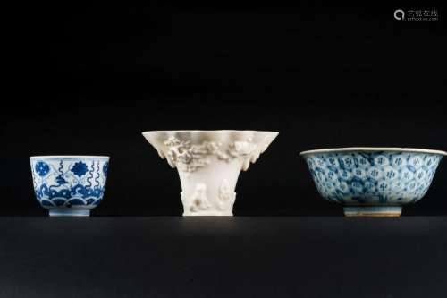 Chinese Art Three porcelain vessels 19th century