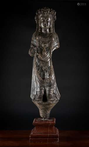 Chinese Art A stone sculpture portraying Guanyin China, Tang dynasty (?)