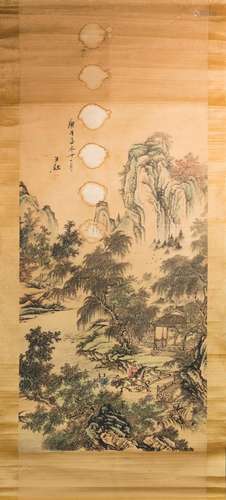 Chinese Art Four Oriental paintings on paper China and Japan, 19th century