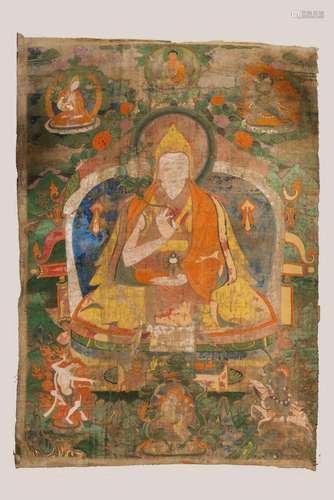 Himalayan Art Three Buddhist thangkas Sino-Tibet, 18th-19th century