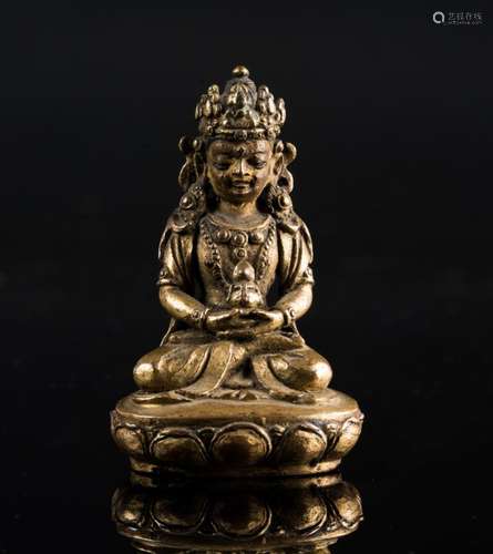 Himalayan Art A small bronze figure of Amitayus Tibet, 18th century