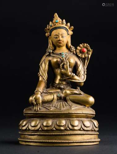 Himalayan Art A bronze figure of Green Tara Tibet, early 19th century