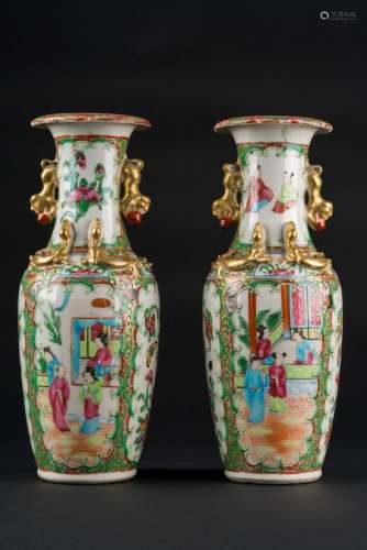 Chinese Art A pair of Canton porcelain vases China, early 20th century